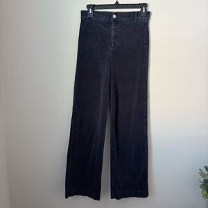 Zara Black Wide Leg Corduroy Pants